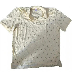 Men’s Brooks Brothers Yellow Polo Shirt With Oars Size XL